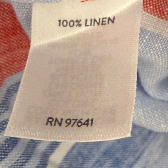 J. Jill Gorgeous Linen Sleeveless A-Line Dress - Cornflower Multi Size Petite M - Picture 4 of 5